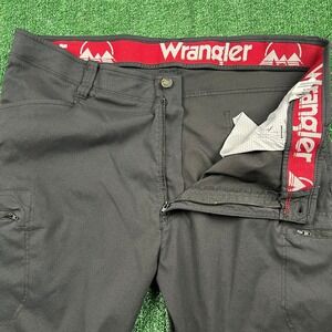 Wrangler All Terrain Gear Mens Black Pants 40x30" Canvas Cotton Stretch Workwear
